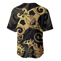 Black And Gold Aotearoa Whai Baseball Jersey NZ Stingrays Maori Curves Style LT14 - Polynesian Pride
