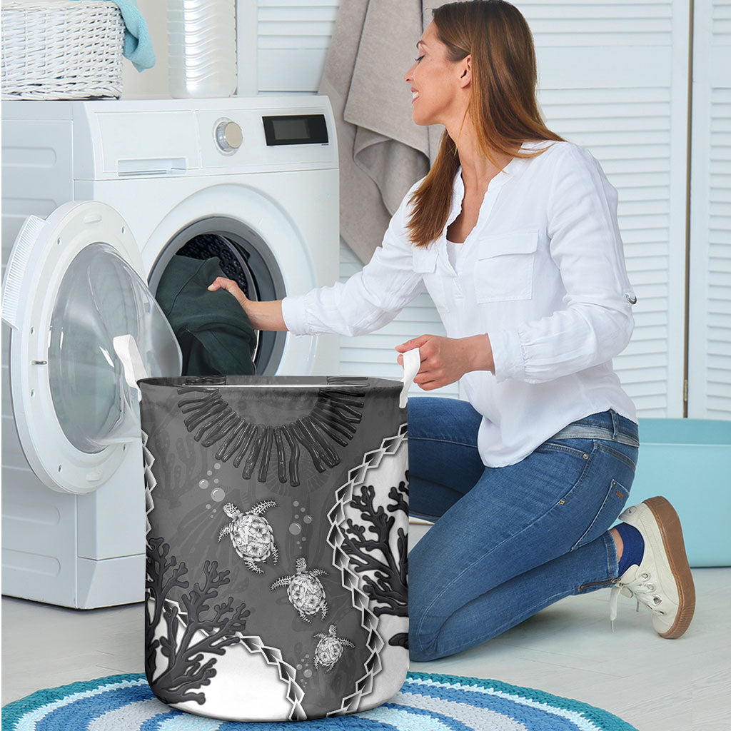 Black Coral Hawaii Laundry Basket Ekaha Ku Moana Honu Sea Turtle