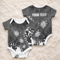 Personalized Black Coral Hawaii Baby Onesie Ekaha Ku Moana Honu Sea Turtle