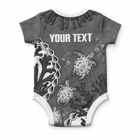 Personalized Black Coral Hawaii Baby Onesie Ekaha Ku Moana Honu Sea Turtle