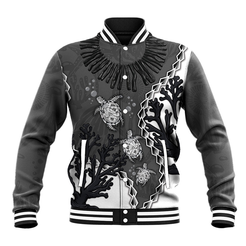 Personalized Black Coral Hawaii Baseball Jacket Ekaha Ku Moana Honu Sea Turtle