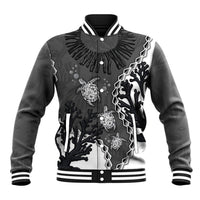 Personalized Black Coral Hawaii Baseball Jacket Ekaha Ku Moana Honu Sea Turtle