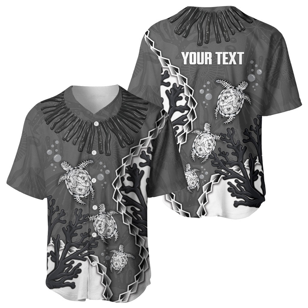 Personalized Black Coral Hawaii Baseball Jersey Ekaha Ku Moana Honu Sea Turtle