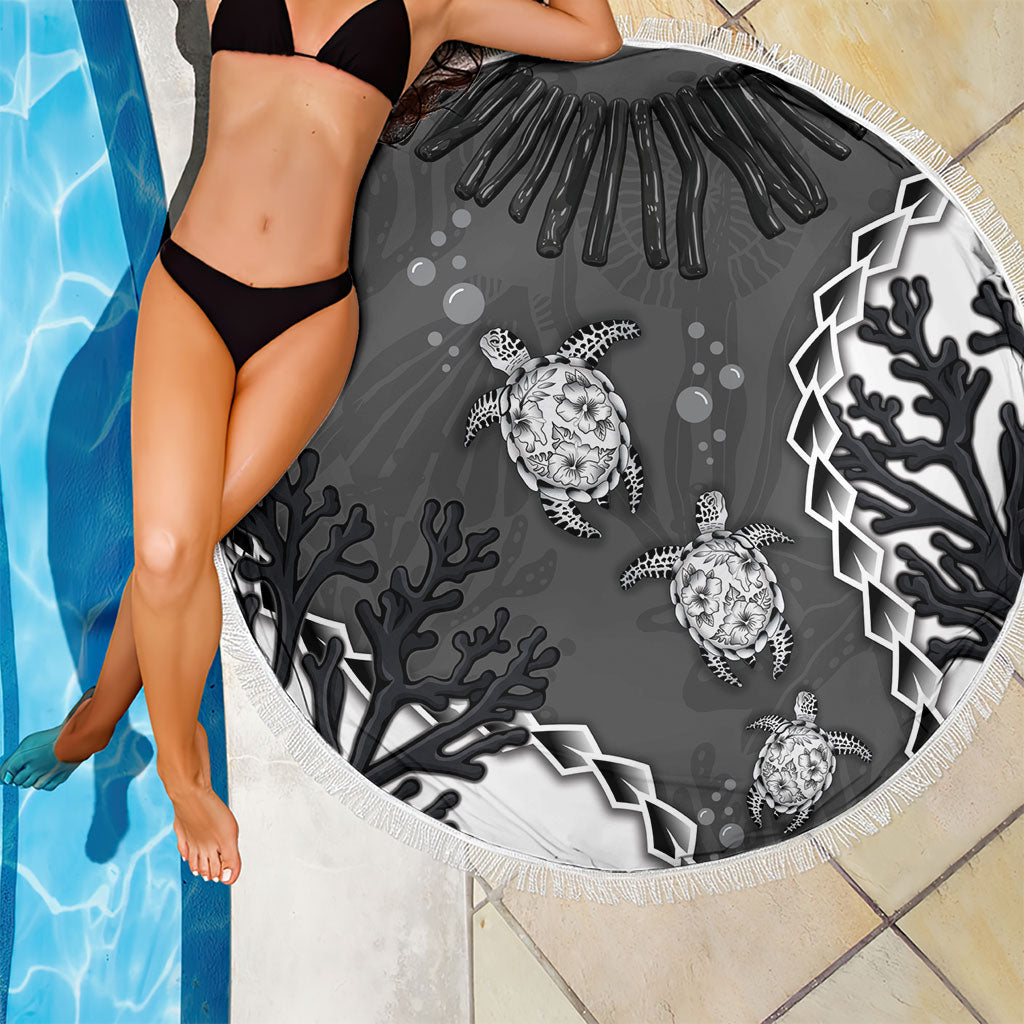 Black Coral Hawaii Beach Blanket Ekaha Ku Moana Honu Sea Turtle