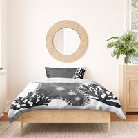 Black Coral Hawaii Bedding Set Ekaha Ku Moana Honu Sea Turtle