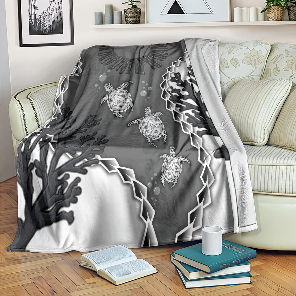 Black Coral Hawaii Blanket Ekaha Ku Moana Honu Sea Turtle