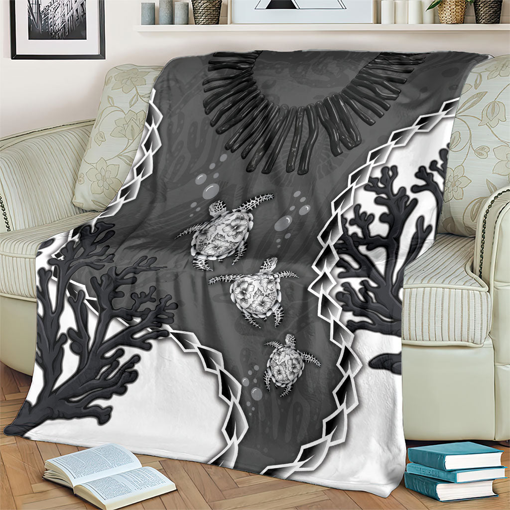 Black Coral Hawaii Blanket Ekaha Ku Moana Honu Sea Turtle