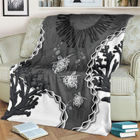 Black Coral Hawaii Blanket Ekaha Ku Moana Honu Sea Turtle