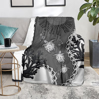 Black Coral Hawaii Blanket Ekaha Ku Moana Honu Sea Turtle