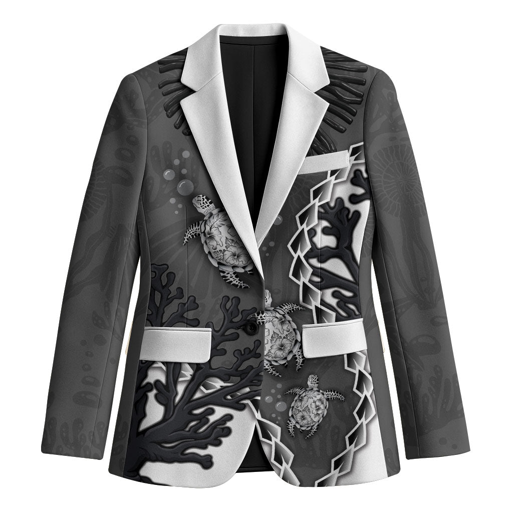 Personalized Black Coral Hawaii Blazer Ekaha Ku Moana Honu Sea Turtle