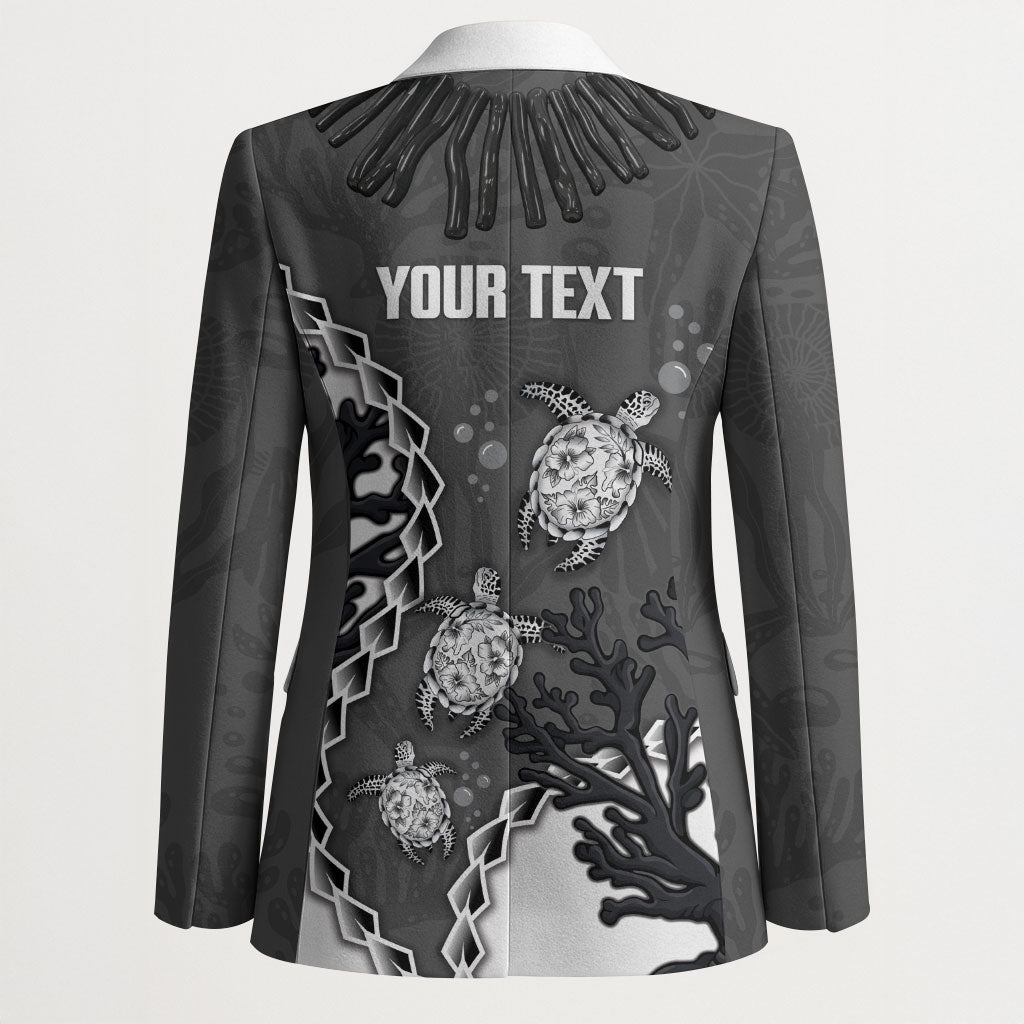 Personalized Black Coral Hawaii Blazer Ekaha Ku Moana Honu Sea Turtle