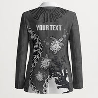 Personalized Black Coral Hawaii Blazer Ekaha Ku Moana Honu Sea Turtle