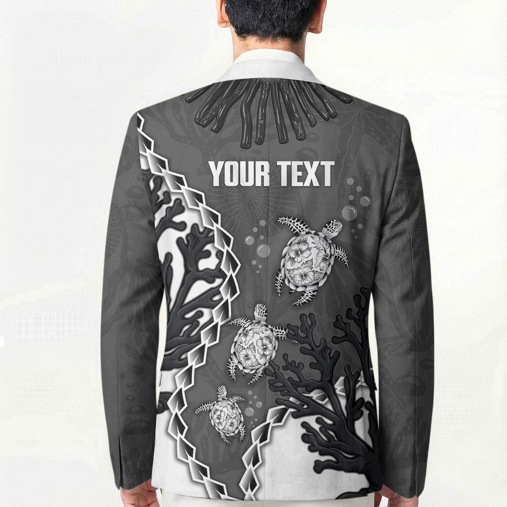 Personalized Black Coral Hawaii Blazer Ekaha Ku Moana Honu Sea Turtle