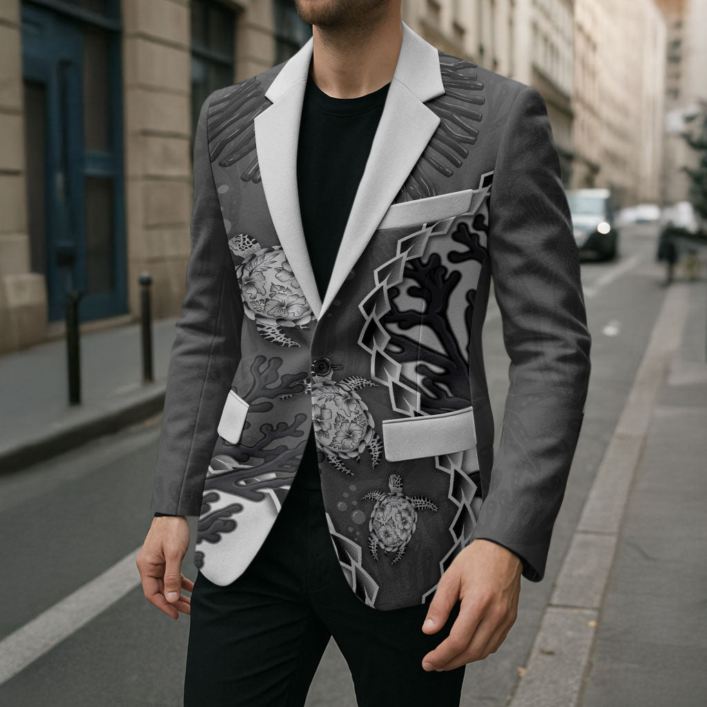 Personalized Black Coral Hawaii Blazer Ekaha Ku Moana Honu Sea Turtle