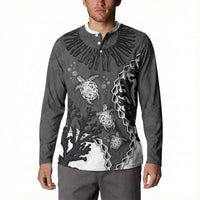 Personalized Black Coral Hawaii Button Sweatshirt Ekaha Ku Moana Honu Sea Turtle