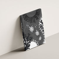 Black Coral Hawaii Canvas Wall Art Ekaha Ku Moana Honu Sea Turtle