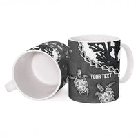 Personalized Black Coral Hawaii Ceramic Mug Ekaha Ku Moana Honu Sea Turtle