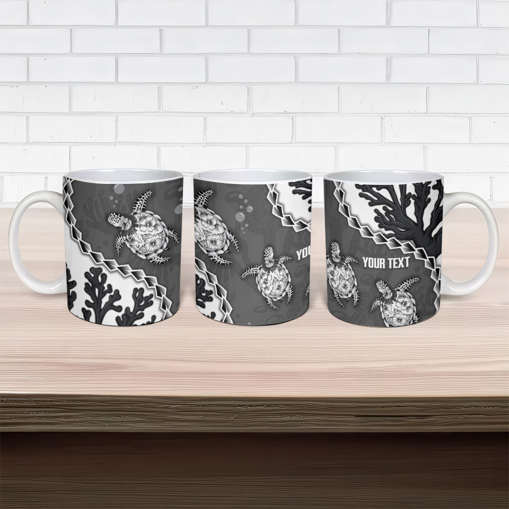 Personalized Black Coral Hawaii Ceramic Mug Ekaha Ku Moana Honu Sea Turtle