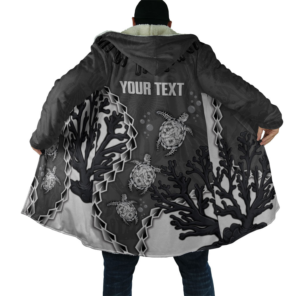 Personalized Black Coral Hawaii Cloak Ekaha Ku Moana Honu Sea Turtle