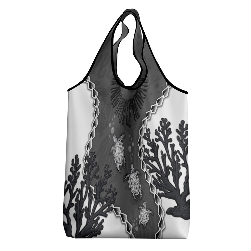Black Coral Hawaii Grocery Bag Ekaha Ku Moana Honu Sea Turtle