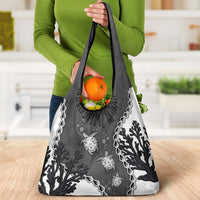 Black Coral Hawaii Grocery Bag Ekaha Ku Moana Honu Sea Turtle