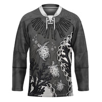 Personalized Black Coral Hawaii Hockey Jersey Ekaha Ku Moana Honu Sea Turtle