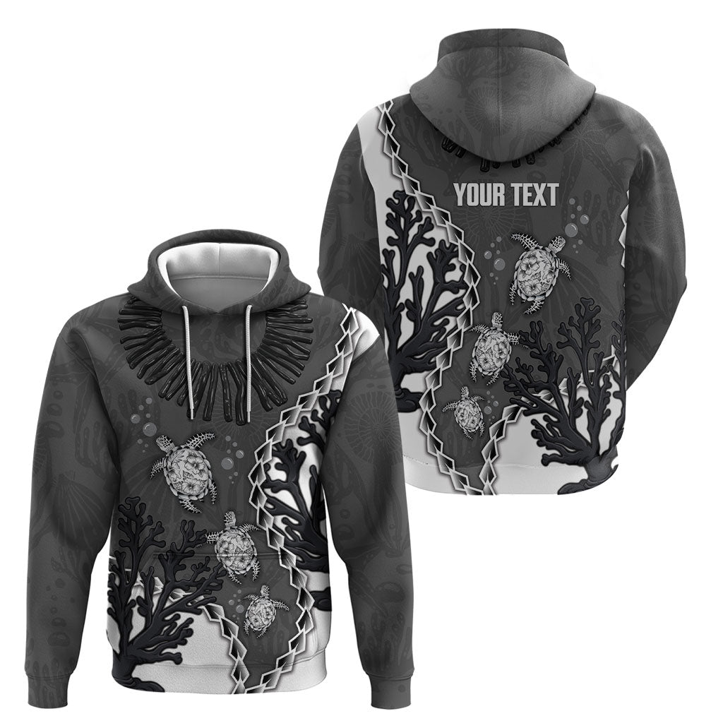 Personalized Black Coral Hawaii Hoodie Ekaha Ku Moana Honu Sea Turtle
