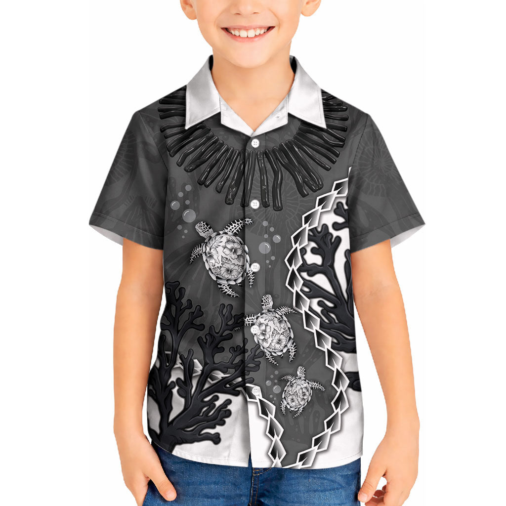 Personalized Black Coral Hawaii Kid Hawaiian Shirt Ekaha Ku Moana Honu Sea Turtle