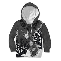 Personalized Black Coral Hawaii Kid Hoodie Ekaha Ku Moana Honu Sea Turtle