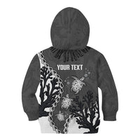 Personalized Black Coral Hawaii Kid Hoodie Ekaha Ku Moana Honu Sea Turtle