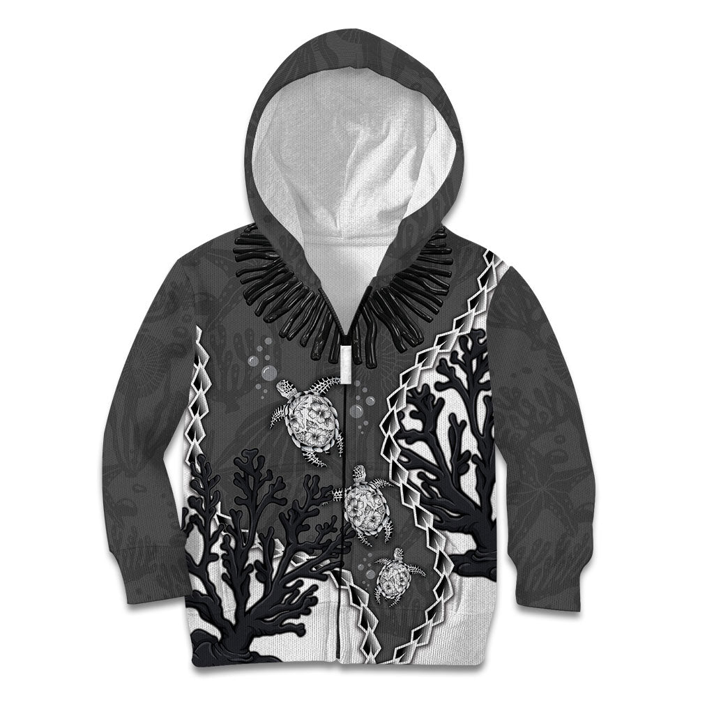 Personalized Black Coral Hawaii Kid Hoodie Ekaha Ku Moana Honu Sea Turtle