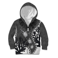Personalized Black Coral Hawaii Kid Hoodie Ekaha Ku Moana Honu Sea Turtle