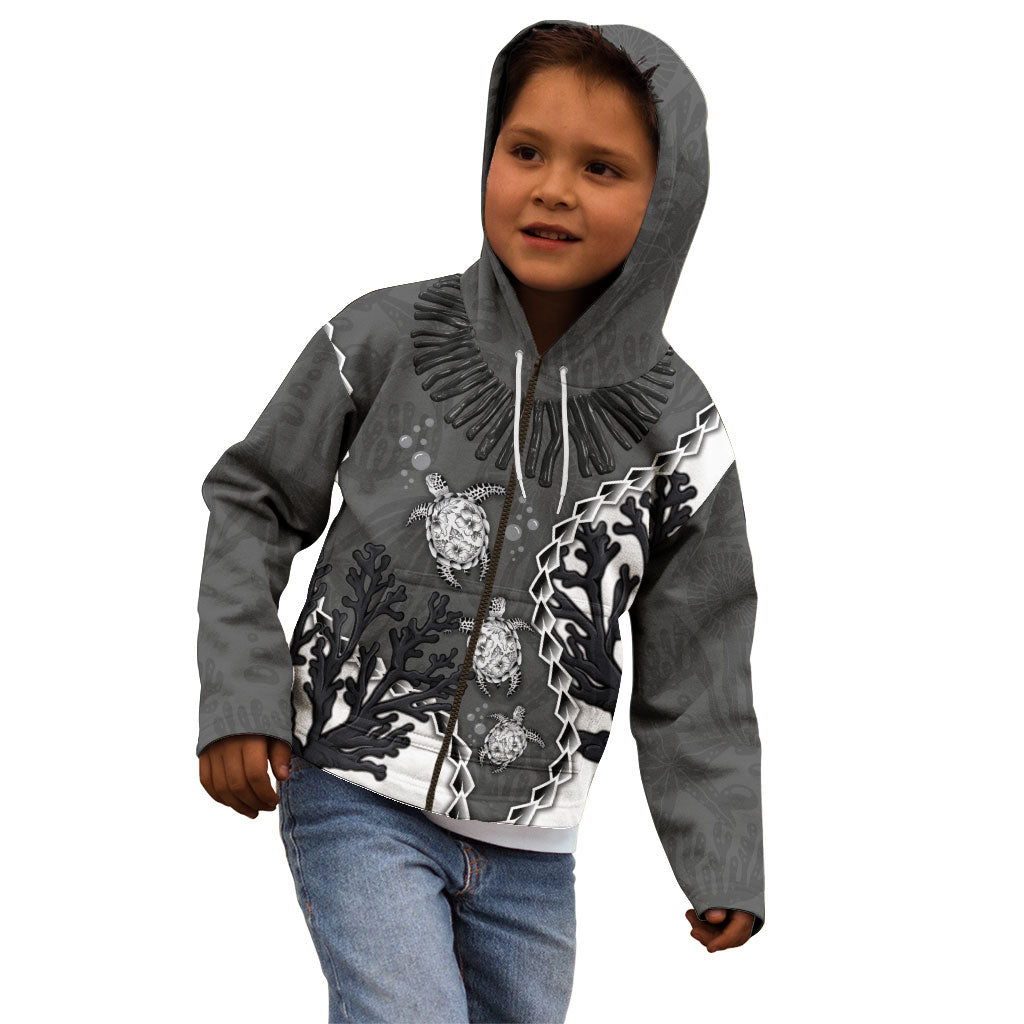 Personalized Black Coral Hawaii Kid Hoodie Ekaha Ku Moana Honu Sea Turtle