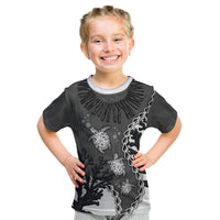 Personalized Black Coral Hawaii Kid T Shirt Ekaha Ku Moana Honu Sea Turtle
