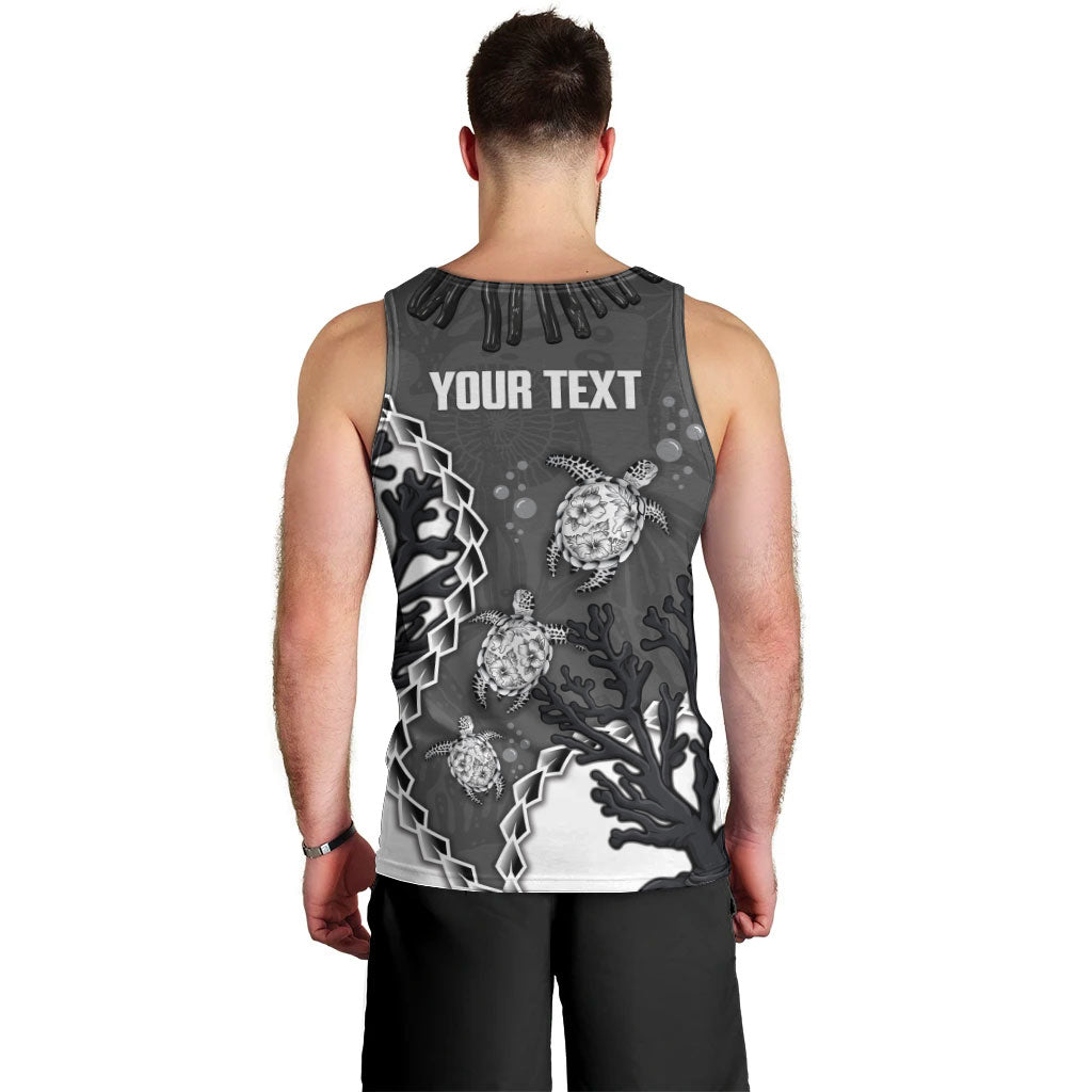 Personalized Black Coral Hawaii Men Tank Top Ekaha Ku Moana Honu Sea Turtle