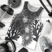 Personalized Black Coral Hawaii Men Tank Top Ekaha Ku Moana Honu Sea Turtle