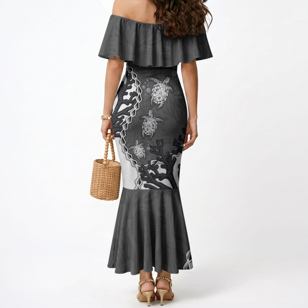 Personalized Black Coral Hawaii Mermaid Dress Ekaha Ku Moana Honu Sea Turtle