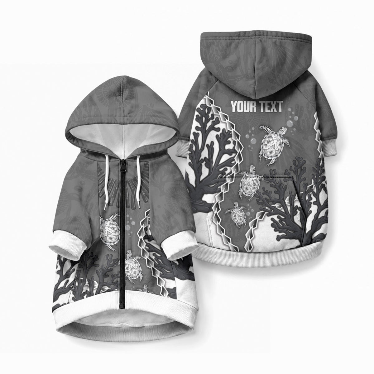 Personalized Black Coral Hawaii Pet Hoodie Ekaha Ku Moana Honu Sea Turtle