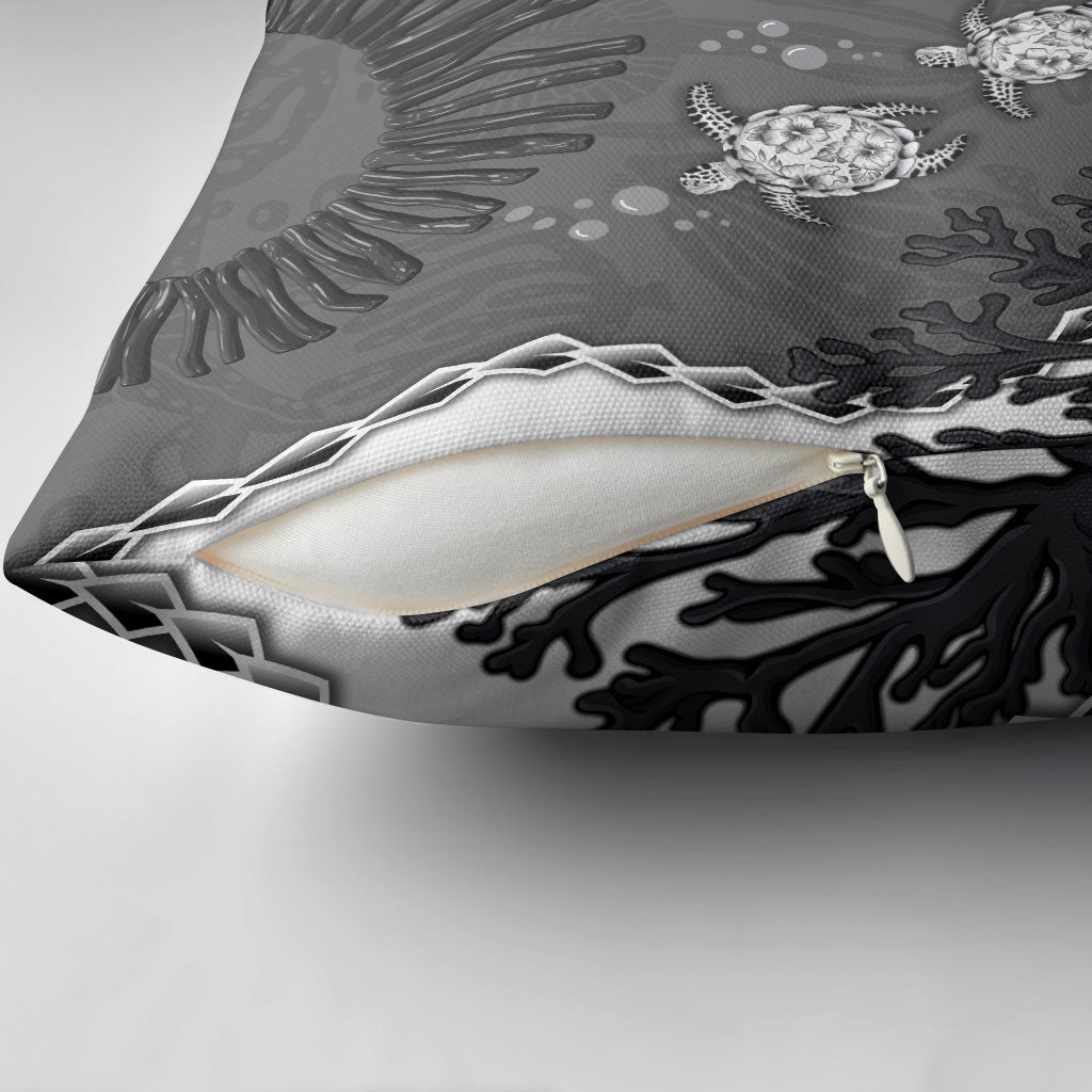 Black Coral Hawaii Pillow Cover Ekaha Ku Moana Honu Sea Turtle
