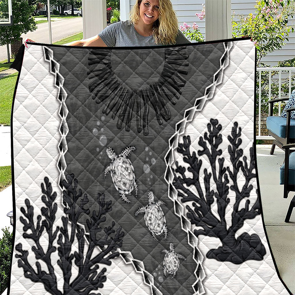 Black Coral Hawaii Quilt Ekaha Ku Moana Honu Sea Turtle