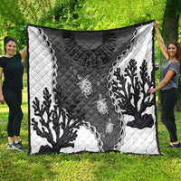 Black Coral Hawaii Quilt Ekaha Ku Moana Honu Sea Turtle