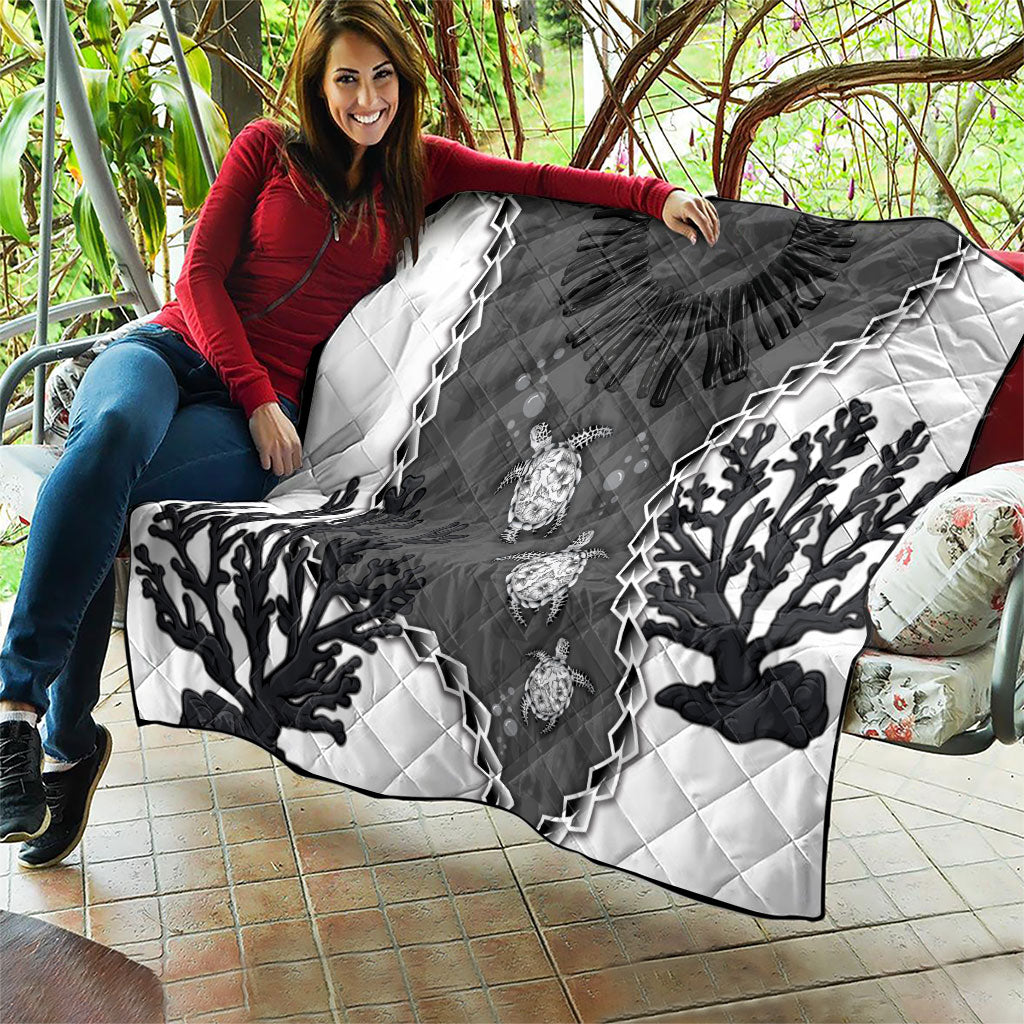 Black Coral Hawaii Quilt Ekaha Ku Moana Honu Sea Turtle