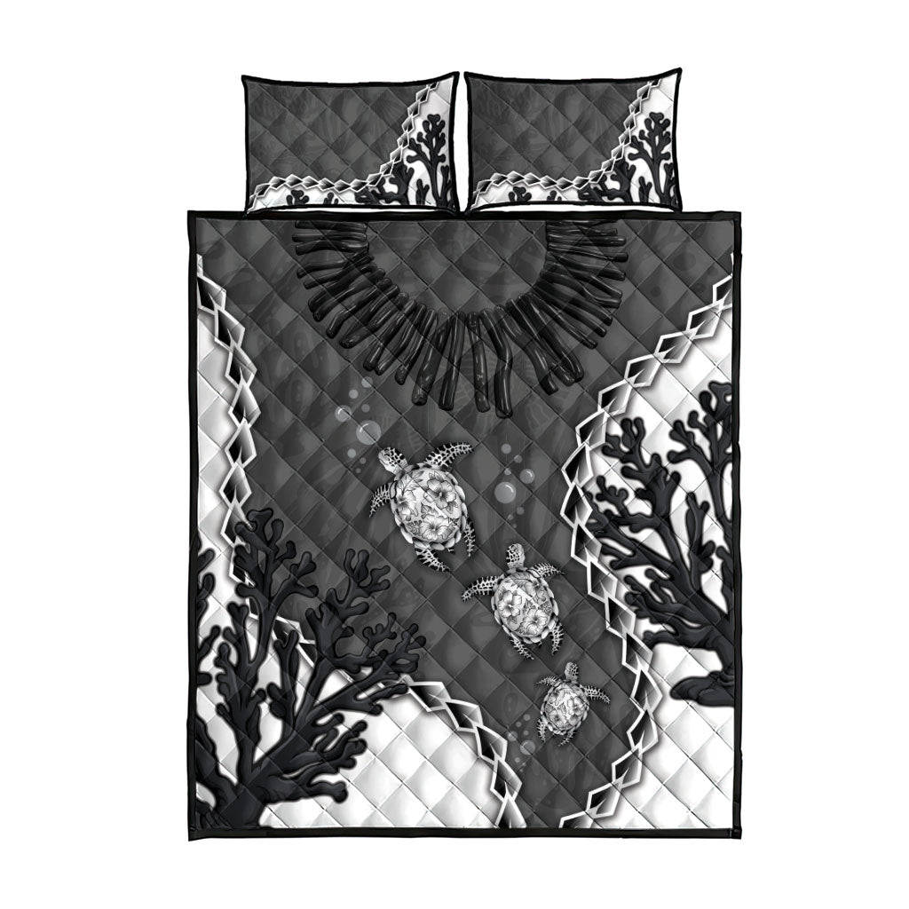 Black Coral Hawaii Quilt Bed Set Ekaha Ku Moana Honu Sea Turtle