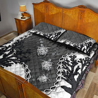 Black Coral Hawaii Quilt Bed Set Ekaha Ku Moana Honu Sea Turtle