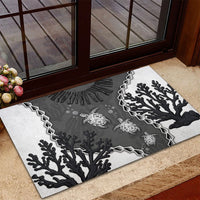 Black Coral Hawaii Rubber Doormat Ekaha Ku Moana Honu Sea Turtle