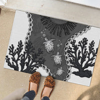 Black Coral Hawaii Rubber Doormat Ekaha Ku Moana Honu Sea Turtle