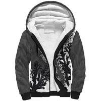 Personalized Black Coral Hawaii Sherpa Hoodie Ekaha Ku Moana Honu Sea Turtle