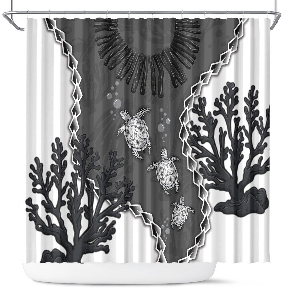 Black Coral Hawaii Shower Curtain Ekaha Ku Moana Honu Sea Turtle