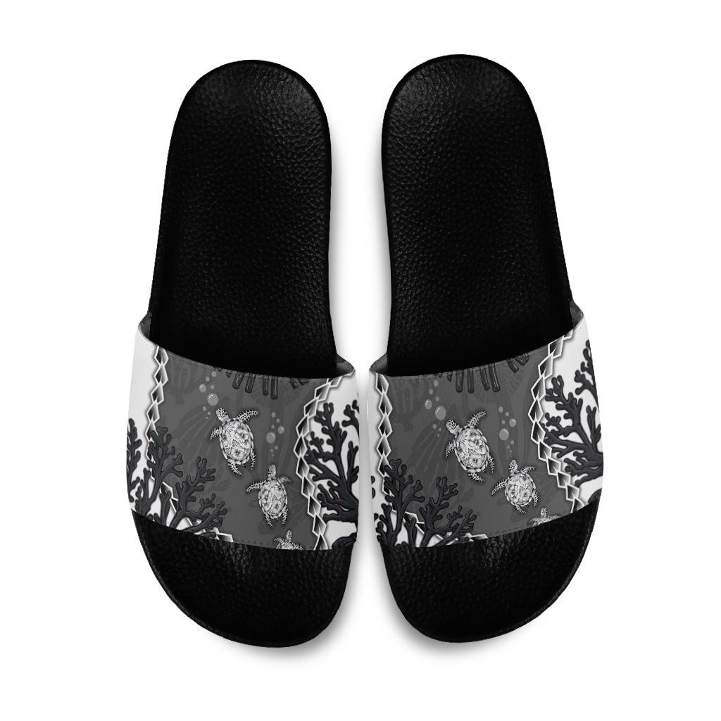 Black Coral Hawaii Slide Sandals Ekaha Ku Moana Honu Sea Turtle