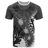 Personalized Black Coral Hawaii T Shirt Ekaha Ku Moana Honu Sea Turtle